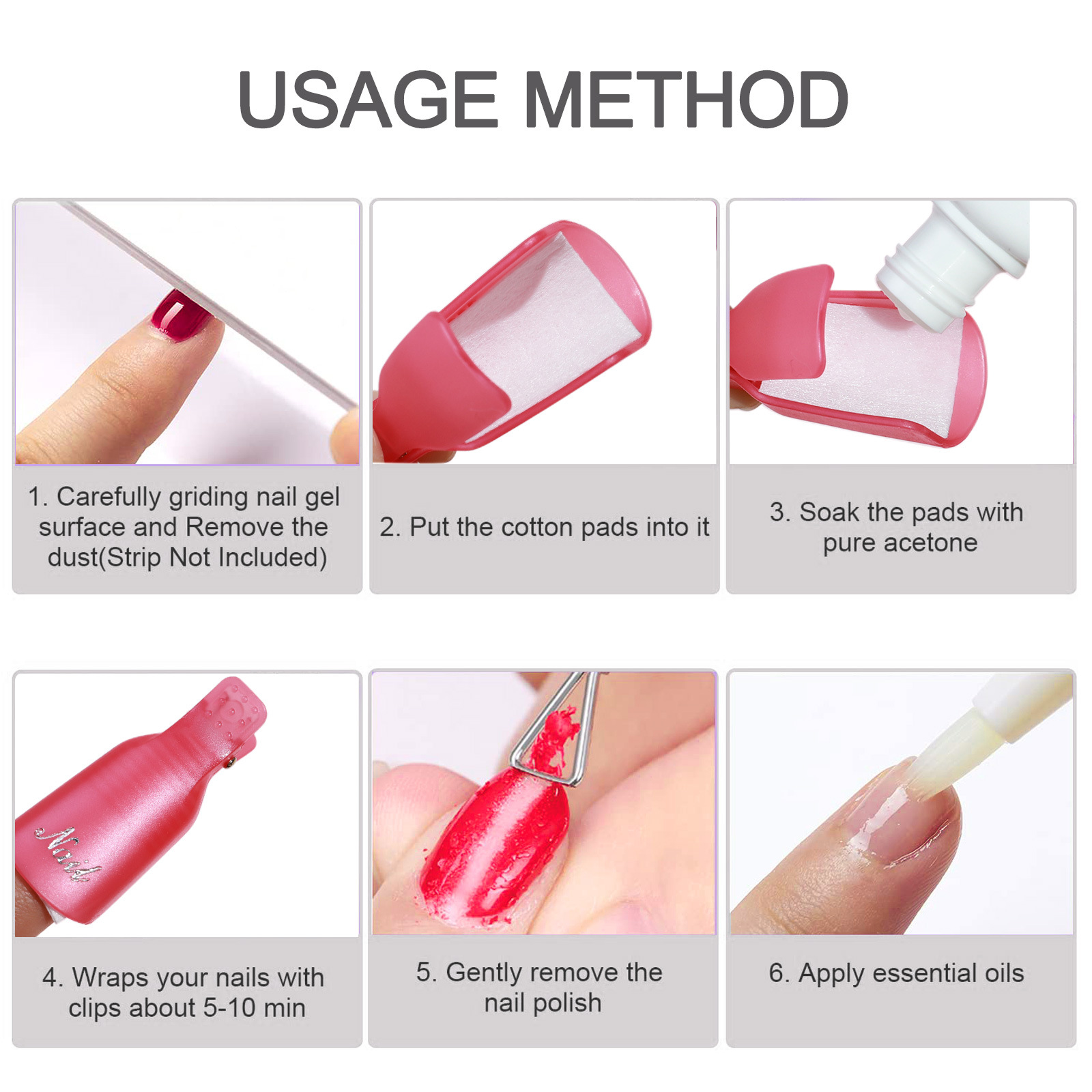 10 Pcs Nail Polish Remover Cli - đánh giá và giá Hair Care Gel